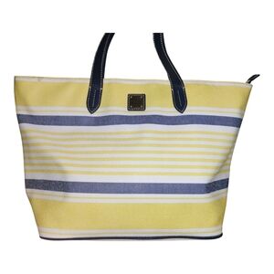 Dooney & Bourke Striped XLG Tote Bag With COA